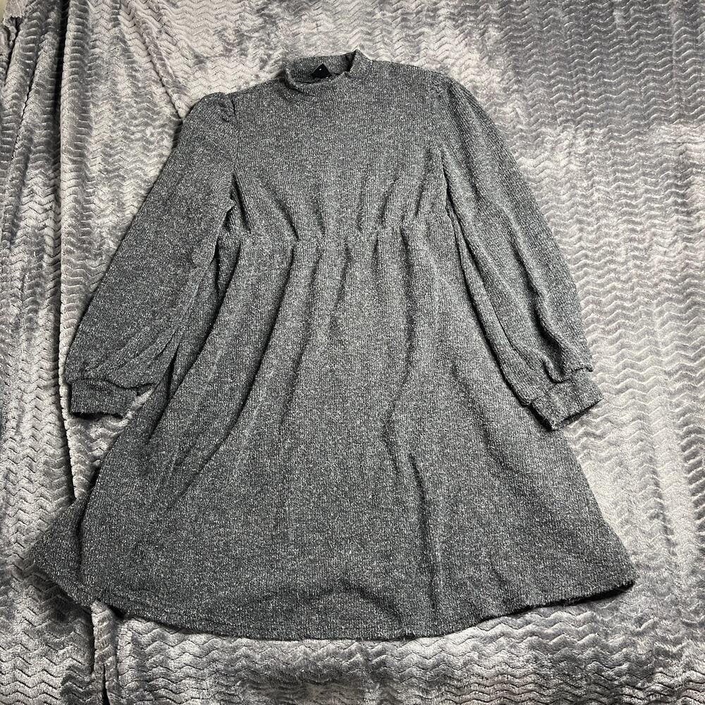 Shein Women's Soft Grey Long Sleeve Knit Dress Size M